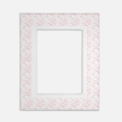 Marco de fotos rosa con estampado toile / Foto de 5x7, Regalo para niña