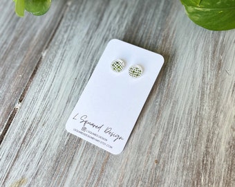Handmade Mirrored Acrylic Disco Ball Stud Earrings: Boho Hippie Jewelry