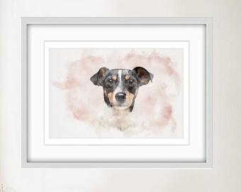 Personalized Dog Print with Watercolor Effect - Unique Wall Art for Pet Lovers