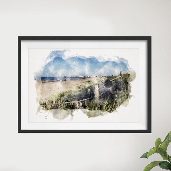 Watercolour Custom Landscape Portrait, Personalized Landscape Portrait From Photo, Watercolor Wall Art