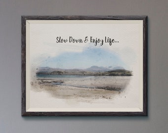 Watercolour Custom Landscape Portrait, Personalized Landscape Portrait From Photo, Watercolor Wall Art