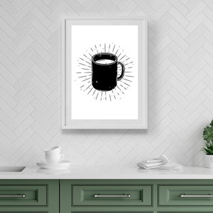 Coffee Cup | Home Decor, Kitchen Prints, Kitchen, Kitchen Wall Art, Kitchen Print, Kitchen Decor,  Coffee Prints, Caffeine Prints