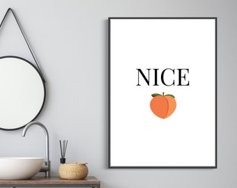 Schönes Peach | Wohnkultur, Badezimmer Print, Badezimmer Wandkunst, Home Print, Wandkunst, Badezimmer Kunst, Badezimmer Drucke, Text Druck