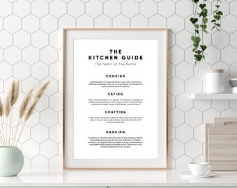 The Kitchen Guide | Kitchen Print, Home Decor, Home Print, Wall Art, Kitchen, Kitchen Art, Kitchen Prints, Kitchen Guide, Kitchen Quotes