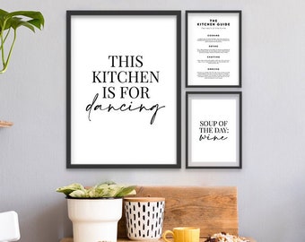 This Kitchen is for Dancing | Kitchen Print, Home Decor, Home Print, Wall Art, Kitchen, Kitchen Art, Kitchen Prints, Dancing, Dancing Quotes