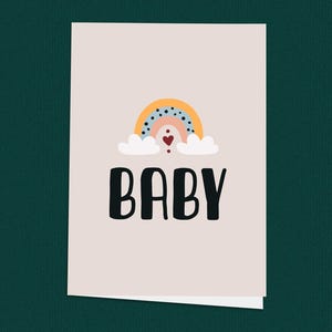 Biglietto di auguri per neonato con arcobaleno, benvenuto al mondo, bambina, bambino, biglietto di auguri per neonato, sentimentale