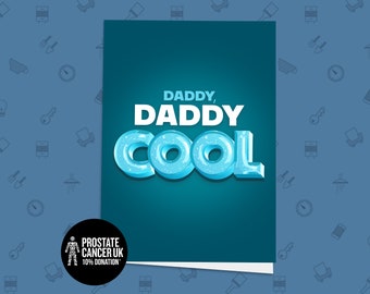 Daddy COOL Father's Day Card, 70s Nostalgia, Motown Card, Card for Dad, Card for Him, Unique, Fathers Day, Music Lover, Music Fan