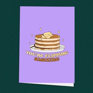 Incroyable carte de crêpes retournée ! Carte de félicitations moderne, carte de célébration, remise des diplômes, nouvel emploi, examen de conduite, nouvelle maison, réussite à l'examen