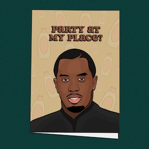 P Diddy Geburtstagskarte, Puff Daddy, Babyöl, Geburtstagskarte, Sean Combs, Grußkarte, Musikfan, Hip Hop, handgemacht
