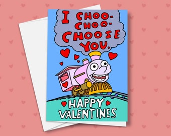 Simpsons Valentines Card, Choo-Choo Choose You Greeting, Ralph Wiggum, Cards for her, Cards for him, Valentine's