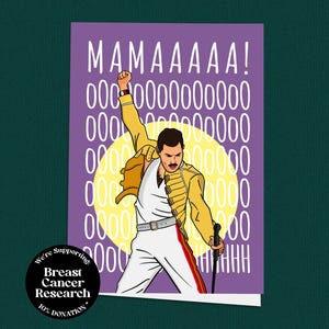 Grappige Freddie Mercury Moederdagkaart, Queen Band Card, Boho Rhapsody Mum Card