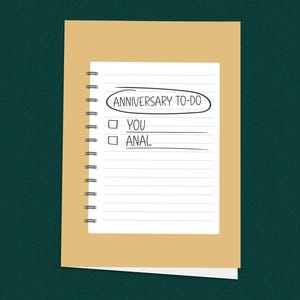 Carte d'anniversaire adulte drôle, carte de liste de choses à faire coquine pour petit ami, petite amie, mari ou femme