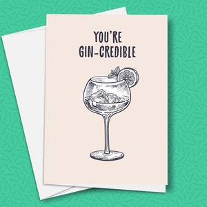 GIN-CREDIBLE Grußkarte | Gin Karten, Alkohol Karten, Karten für Ihn, Karten für Sie, Karten, Lustige Karten, Gincredible Karte, Grußkarten