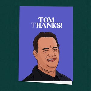 Tarjeta de Tom Hanks, Tarjeta de agradecimiento de Tom Thanks, Tarjeta de felicitación moderna, Tarjetas de famosos, Tarjetas para decir gracias