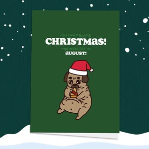 Cartão de Natal do Pug Gordo!, Amante de Pugs, Cartão de Natal do Pug, Amante de Cães, Natal com Cães, Natal Engraçado