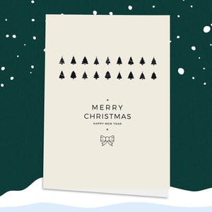 Carte de Noël élégante, sapin de Noël, John Lewis, carte de fête, cartes modernes, carte de fête élégante