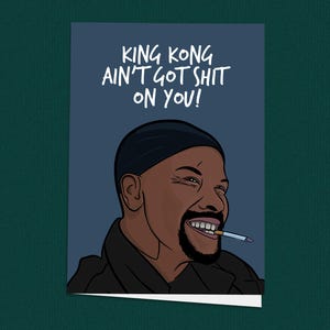 Carte de remerciement pour une journée d'entraînement, carte de voeux pour une journée d'entraînement, King Kong, citations de Denzel Washington sur la journée d'entraînement, carte pour amateur de cinéma