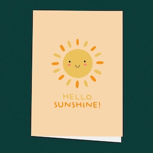 ¡Hola, sol! Tarjeta de bebé recién nacido, bienvenida al mundo, niña, niño, tarjeta de bebé adorable