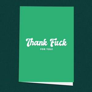 Merci putain pour vous ! Carte de remerciement, carte de voeux moderne, carte pour adulte grossier, jolies cartes de voeux, cartes pour dire merci, jolie carte de remerciement