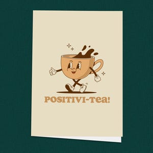 Positivitea Good Luck Card, Support, Modern, Cartoon Cards, Positiviteit, Theeliefhebbers, Theedrinkers, Wenskaarten