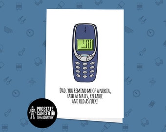 Nokia 3310 Father's Day Card, 90s Nostalgia, Card for Him, Card for Dad, Card from Child