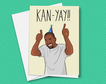 Kanye West Birthday Card, Kanye, Bday Card, Kanye West, Greeting Card, Music Fan, Hip Hop, Handmade