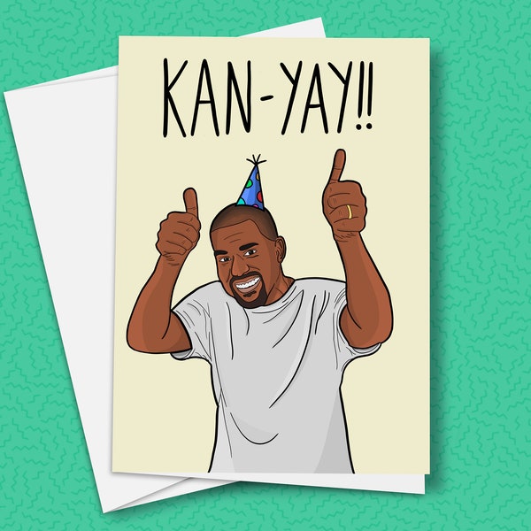 Tarjeta de cumpleaños de Kanye West, Kanye, tarjeta de cumpleaños, Kanye West, tarjeta de felicitación, fanático de la música, hip hop, hecho a mano