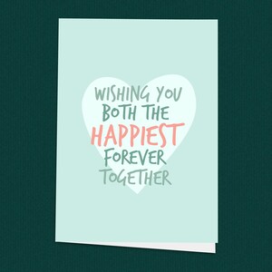 Le plus heureux possible ensemble ! Carte de mariage, cartes de fiançailles, idées cadeaux de mariage, carte de voeux pour couple nouvellement marié, félicitations