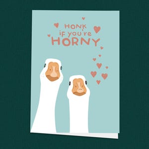 Honk If You Horny Lustige Valentinstagskarte, schrullige Liebeskarte für Partner, unverschämte romantische Karte