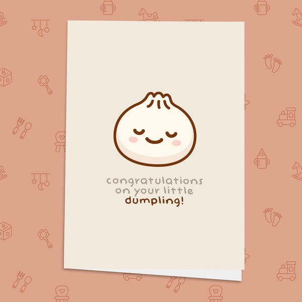 Little Dumpling New Baby Card, Welcome To The World, Girl, Boy, Cute Baby Card, Sentimental