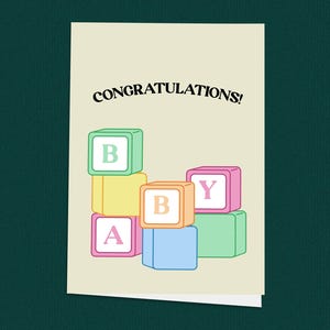 Babybouwstenen! Nieuwe babykaart, Welcome To The World, meisje, jongen, schattige babykaart, sentimenteel