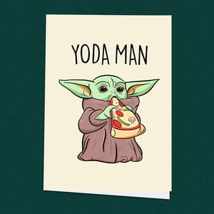 Biglietto di auguri Yoda Man!, Biglietto di auguri di Star Wars, Baby Yoda, Biglietto di auguri di Star Wars, Pensieroso, Buona fortuna, Biglietti d'auguri, Biglietti per lui