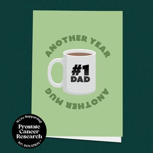Vatertagskarte, #1 Dad Becher, Vatertagsbecher, Karte für Papa, lustiger Vatertag, Karten für ihn, Grußkarte