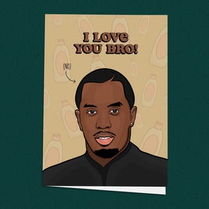 Non Diddy ! Carte d'anniversaire, papa puff, PDiddy, carte d'anniversaire, Sean Combs, carte de voeux, fan de musique, hip hop, fait main
