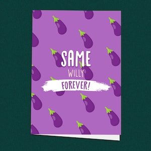 Le même Willy pour toujours ! Carte de mariage, cartes de fiançailles, idées cadeaux de mariage, carte de voeux pour couple nouvellement marié, félicitations