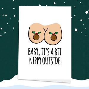 Nippy! Unhöfliche Weihnachtskarte, Weihnachtskarte für Erwachsene, lustige Weihnachten, Weihnachten, Weihnachtskarte, Festliche Karte, Weihnachtspudding