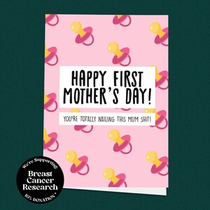 Tarjeta divertida para el primer día de la madre, tarjeta para mamá primeriza, fondo para chupete, estás haciendo un gran trabajo con esta vida de mamá