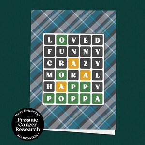 Wordle Vatertagskarte, Wordle liebender Vater, Scrabble Dad, Wortle Liebhaber, Wortle Karte, Karten für Ihn, Karten für Papa