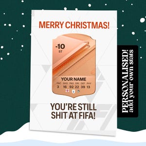 Carte de joueur de football Carte de Noël ! Idée cadeau football, Fan de football, joueur de la FIFA, Noël de joueur, personnalisable, Noël du football