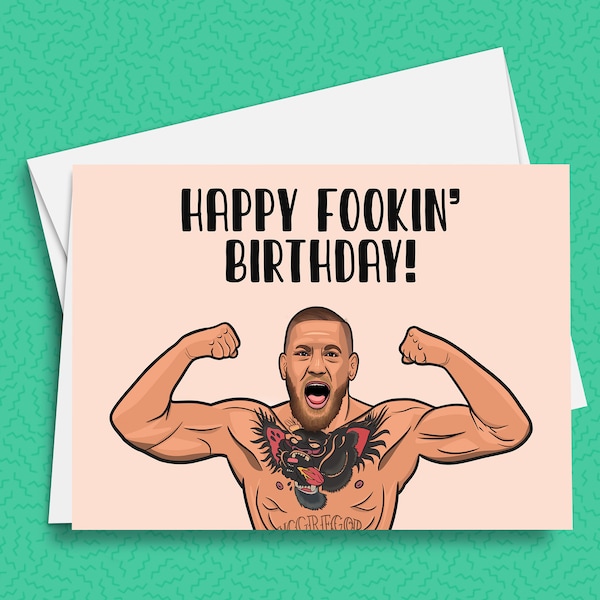 Conor McGregor Happy Fookin' Birthday Card | UFC Vector Art