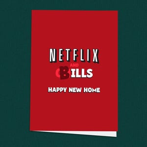 Grifflix und Geldscheine! Lustige neue Zuhause Karte, Glückwünsche zu Ihrem neuen Zuhause, alles Gute zum Umzugstag, personalisierte Karte, TV-Karte und Chill-Karte
