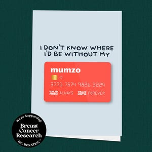 Tarjeta de dinero divertida para mamá, broma de tarjeta bancaria Monzo, tarjeta del Día de la Madre de Mumzo de parte de un hijo o hija, tarjeta de cumpleaños para mamá