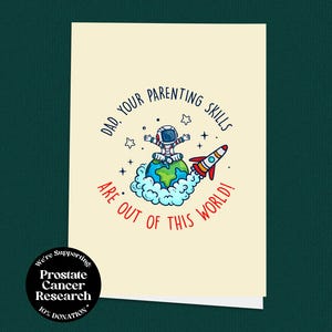 Tarjeta del Día del Padre de otro mundo, Tarjeta de astronauta, Tarjeta de cohete, Tarjeta para papá, Tarjetas para él, Única, Tarjeta de felicitación