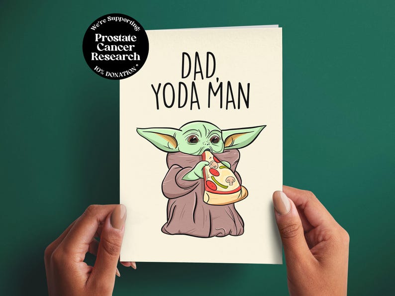 Yoda Man Fathers Day Card, Funny Dad Card, Dad Birthday Card, Gift for Dad, Best Dad Gift, Personalised Greeting Card Bild 1