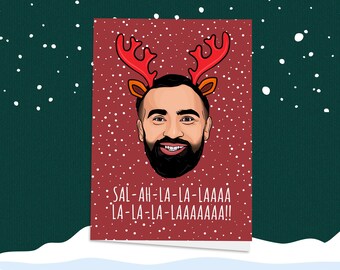 Mo Salah Christmas Card! Football Christmas Card, Liverpool FC, Christmas Carol, Soccer Christmas, Football Fan