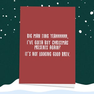 Ziet er niet goed uit Kerstkaart, Castillo, kerstkaart, ziet er niet goed uit Brev, wenskaart, Sidemen-kaart, Castillo-kaarten