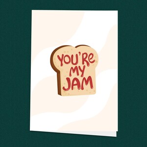 You're My Jam Card, Biglietto di anniversario carino, Biglietto divertente per gli amanti del cibo, Biglietto per lui e lei, Biglietto di anniversario di matrimonio, Biglietto di coppia carino