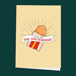 Tarjeta de aniversario divertida para novio o novia, tarjeta para amantes de las papas fritas, regalo de aniversario para amantes de la comida rápida, tarjeta para él o ella