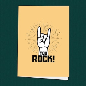 Du Rock! Dankeskarte, Moderne Grußkarte, Karten für Rock Musik Liebhaber, Rock Musik Fans, Karten um Danke zu sagen