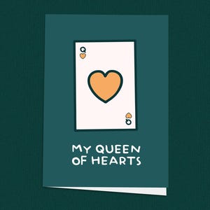 Tarjeta de San Valentín de la Reina de Corazones, tarjeta romántica para esposa o novia, tarjeta de amor de la Reina de Corazones